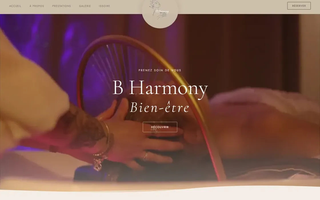 Site internet créé pour B Harmony