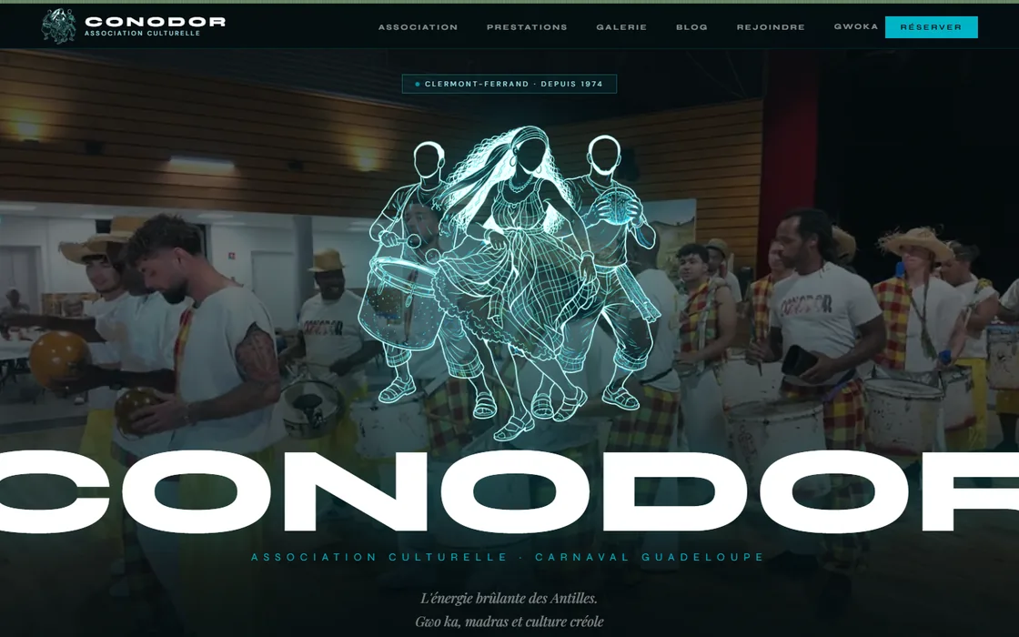 Site internet créé pour l'association culturelle Conodor