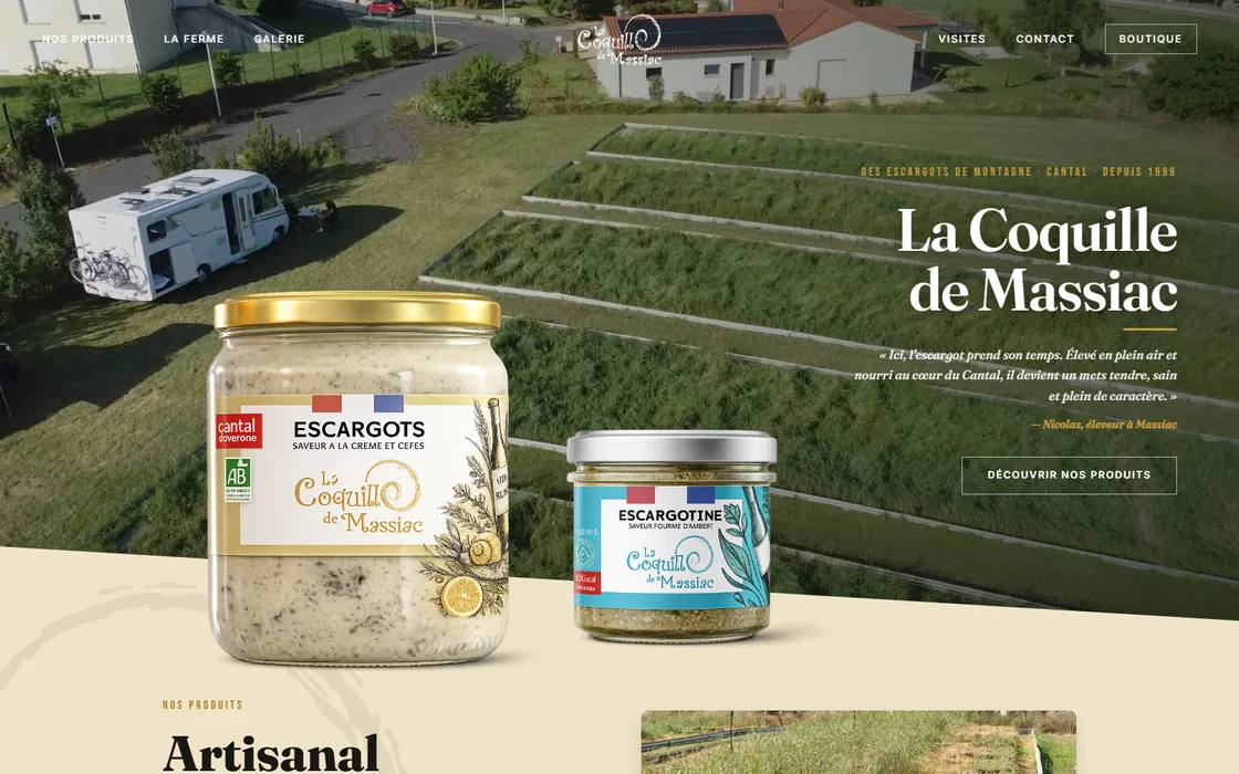 Site internet créé pour La Coquille de Massiac